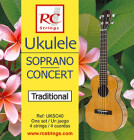 RC Strings UKSC40 Ukulele Satz Sopran/Concert Clear Nylon...